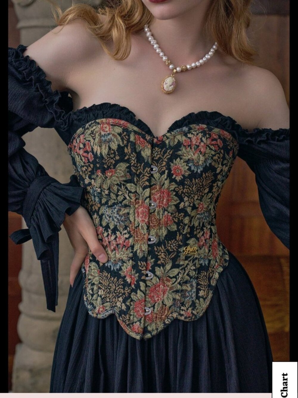 Lacemade Flower & Mirror Corset Top, Size Small